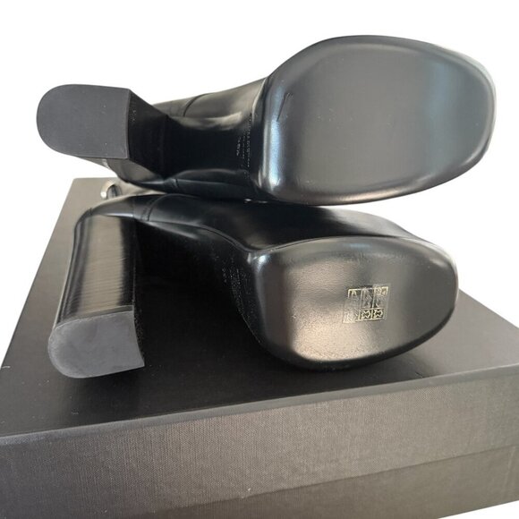 YSL Saint Laurent 690765 Women's Mina 95 Black Platform Leather Boots sz 38.5 - Picture 6 of 15